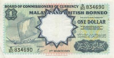 Malaya y Born�o 1 Dollar - 01-03-1959 - P.8A