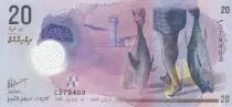 Maldivas 20 Rufiyaa, Fisherman, fish - Dhaw - Polymer 2020
