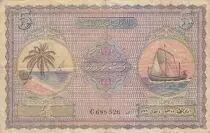 Maldivas 5 Rufiyaa - Fishing boats - 1960 - P.4b