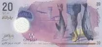 Maldive 20 Rufiyaa - Fisherman - fish - Dhaw - Polymer - 2015 - Serial C