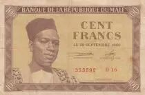 Mali 100 Francs - Pdt Mobido Keita - Cows - 1960 - Serial D.16
