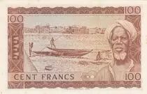 Mali 100 francs - Pres. M. Keita, tractors - Canoes - 1960