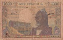 Mali 1000 francs - Old man - Village - ND (1970-1984) - Serial M.26 - P.13d