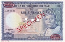 Mali 1000 Francs - President Modibo Keita - Djenne Mosquee - Specimen - P.9s