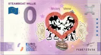 Malta 0 Euro Souvenir 2025 - Mickey & Minnie - Steamboat Willie - Color