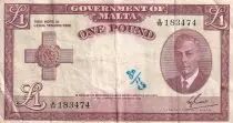 Malta 1 Pound - George VI -  1949 - Serial A.19 - P.22