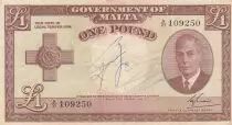 Malta 1 Pound - George VI -  1949 - Serial A.21