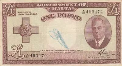 Malta 1 Pound L.1949 - George VI -  A/10 460474