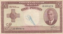 Malta 1 Pound L.1949 - George VI -  A/10 460474