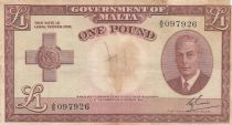 Malta 1 Pound L.1949 - George VI -  A/5 097926