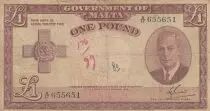 Malta 1 Pound L.1949 - George VI - A/17 655651