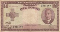 Malta 1 Pound L.1949 - George VI - A/2 215669