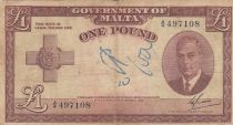Malta 1 Pound L.1949 - George VI - A/4 497108