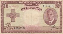 Malta 1 Pound L.1949 - George VI - A/6 096288