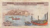 Malta 10 Liri - ND (1973) - Replacement- P.33d