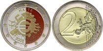 Malta 2 Euros - 10 years of the Euro - Colorised - 2012