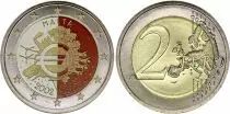 Malta 2 Euros - 10 years of the Euro - Colorised - 2012