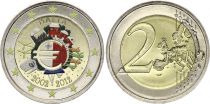 Malta 2 Euros - 10 years of the Euro - Colorised - 2012