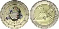 Malta 2 Euros - 10 years of the Euro - Colorised - 2012