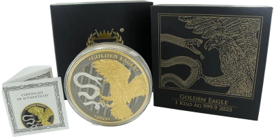 Malta 30 Euros - 1kg Silver - Golden Eagle 2025 - Ruthenium