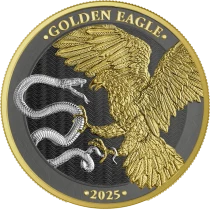 Malta 30 Euros - 1kg Silver - Golden Eagle 2025 - Ruthenium