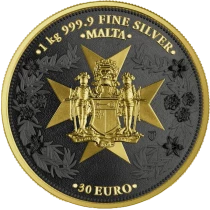 Malta 30 Euros - 1kg Silver - Golden Eagle 2025 - Ruthenium