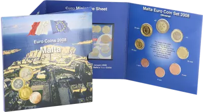 Malta BU Euro 2008 box set + stamps