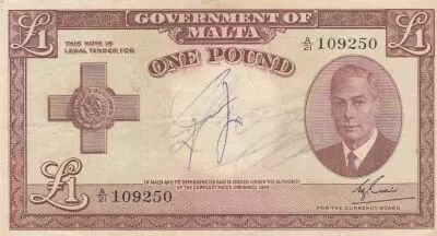 Malte 1 Pound - George VI -  1949 - S�rie A.21
