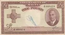 Malte 1 Pound L.1949 - George VI -  A/10 460474
