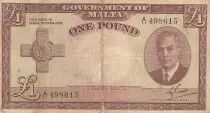 Malte 1 Pound L.1949 - George VI - A/11 498615