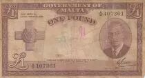 Malte 1 Pound L.1949 - George VI - A/12 107361