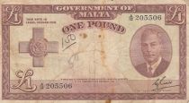 Malte 1 Pound L.1949 - George VI - A/12 205506