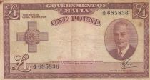 Malte 1 Pound L.1949 - George VI - A/14 685836