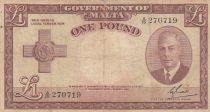 Malte 1 Pound L.1949 - George VI - A/15 270719
