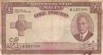 Malte 1 Pound L.1949 - George VI - A/16 247396