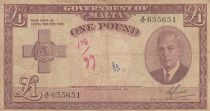 Malte 1 Pound L.1949 - George VI - A/17 655651