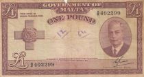 Malte 1 Pound L.1949 - George VI - A/2 402299