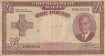 Malte 1 Pound L.1949 - George VI - A/2 600263