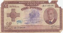 Malte 1 Pound L.1949 - George VI - A/20 174628