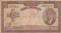 Malte 1 Pound L.1949 - George VI - A/4 005975