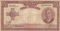 Malte 1 Pound L.1949 - George VI - A/7 384800