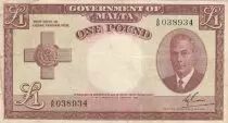 Malte 1 Pound L.1949 - George VI - A/8 038934