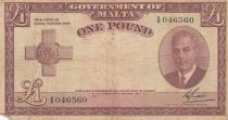 Malte 1 Pound L.1949 - George VI - A/8 046560