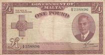 Malte 1 Pound L.1949 - George VI - A/8 258896