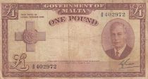Malte 1 Pound L.1949 - George VI - A/8 402972