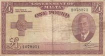 Malte 1 Pound L.1949 - George VI - A/9 078271