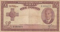 Malte 1 Pound L.1949 - George VI - A/9 103477