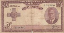 Malte 1 Pound L.1949 - George VI - A/9 296880