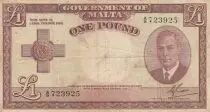 Malte 1 Pound L.1949 - George VI - A/9 723925