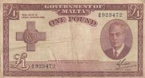 Malte 1 Pound L.1949 - George VI - A/9 923472